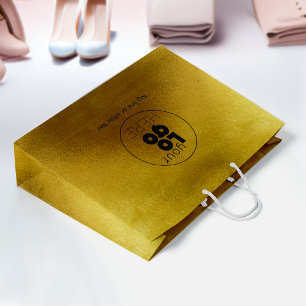 Grote Aangepaste Logo Gold Faux Folie Winkeltas Groot Cadeauzakje