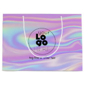 Grote aangepaste Logo iriserende papieren boodscha Groot Cadeauzakje (Voorkant)