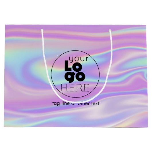 Grote aangepaste Logo iriserende papieren boodscha Groot Cadeauzakje (Voorkant)