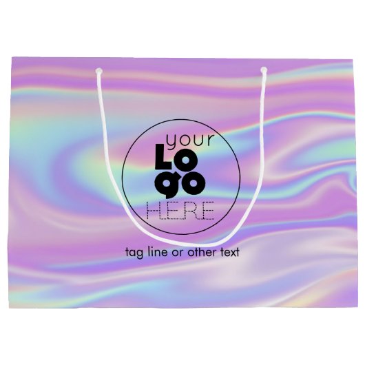 Grote aangepaste Logo iriserende papieren boodscha Groot Cadeauzakje (Achterkant)