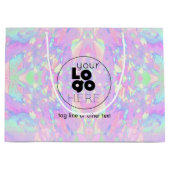 Grote Aangepaste Logo Opal Print Papier Shopping B Groot Cadeauzakje (Voorkant)