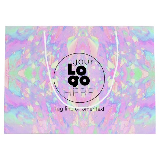 Grote Aangepaste Logo Opal Print Papier Shopping B Groot Cadeauzakje (Voorkant)