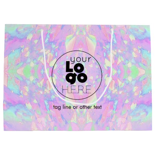 Grote Aangepaste Logo Opal Print Papier Shopping B Groot Cadeauzakje (Achterkant)