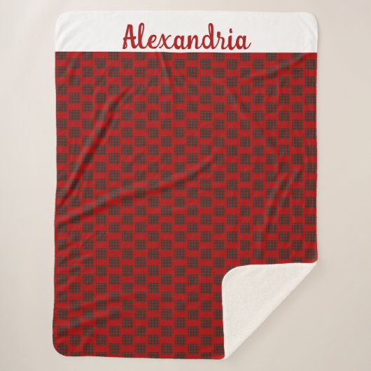 Grote aangepaste naam Kerstvakantie Buffalo Sherpa Deken (Voorkant)
