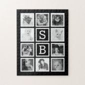 Grote aangepaste puzzel met tien foto's en Initial Legpuzzel (Verticaal)