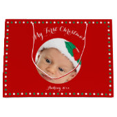 Grote, aangepaste rode, eerste kerstcadeautassen groot cadeauzakje (Voorkant)