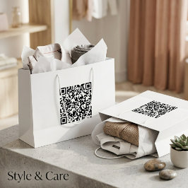Grote aangepaste tas met QR-code voor merkpromotie Groot Cadeauzakje
