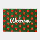 Grote aardbeiendomp met aangepaste welkomsttekst deurmat (Voorkant)