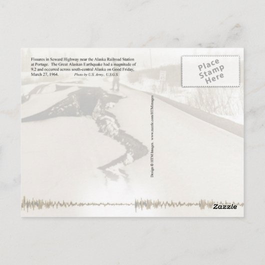 Grote aardbeving in Alaska in 1964 Briefkaart (Achterkant)