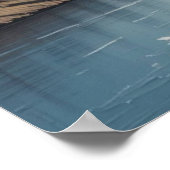 Grote Abstracte Bergen Schilderij op Canvas 3D Zwa Poster (Hoek)