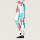 Grote Abstracte blauwe roodbaars Yoga-Leggings Leggings (Links)