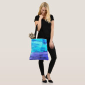 Grote Abstracte Boodschappen Winkel Strand Tote Bag (Op model)