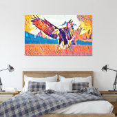 Grote Abstracte dierkunst in de weiden Canvas Afdruk (Insitu (Slaapkamer))