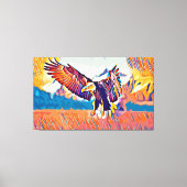 Grote Abstracte dierkunst in de weiden Canvas Afdruk (Voorkant)