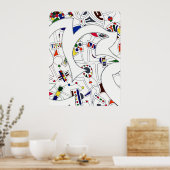 Grote Abstracte inkttekening Poster (Keuken)