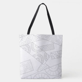 Grote, Abstracte schouderpatroon Canvas tas