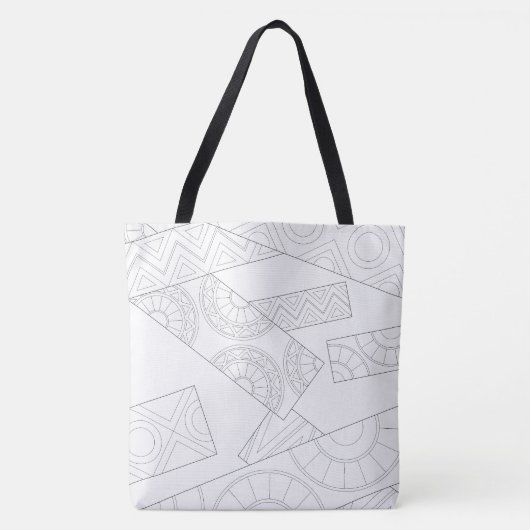 Grote, Abstracte schouderpatroon Canvas tas (Voorkant)