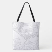 Grote, Abstracte schouderpatroon Canvas tas (Achterkant)