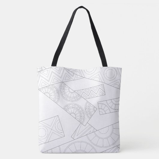Grote, Abstracte schouderpatroon Canvas tas (Achterkant)
