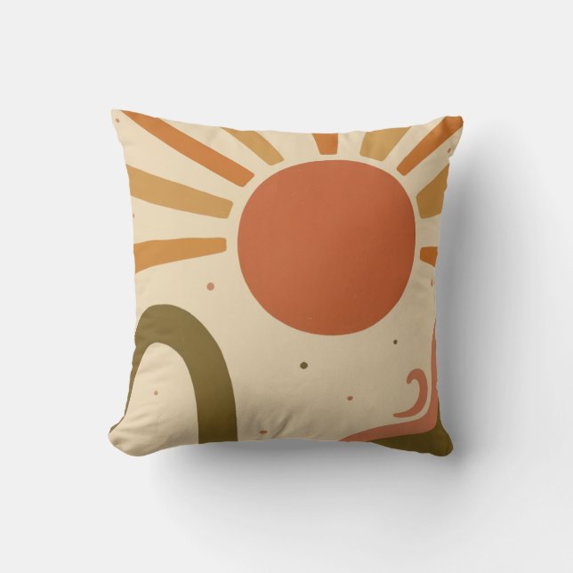 Grote Abstracte Zon Design Decorative Worp Kussen (Voorkant)