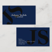 Grote achtergrond initialen klassiek visitekaartje (Voorkant / Achterkant)