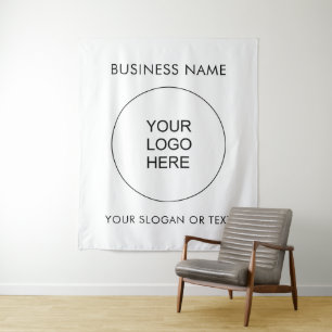 Grote Achtergrond Uw Logo Slogan Tekst Verticaal Wandkleed