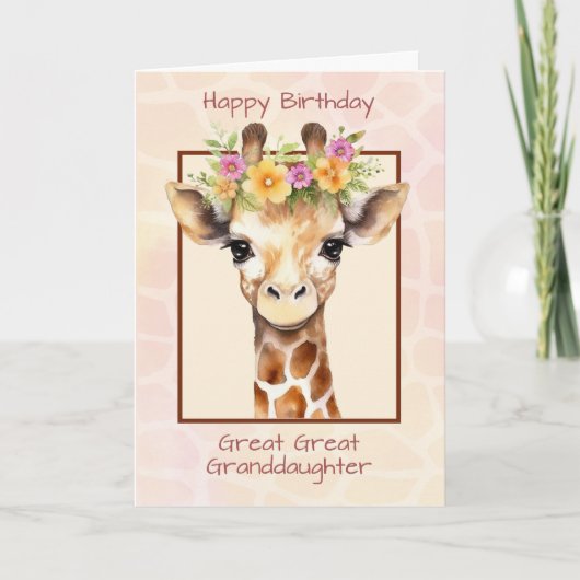 Grote achterkleindochter Verjaardag Sweet Safari Kaart (Voorkant)