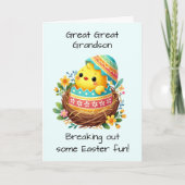 Grote achterkleinzoon Paaskuiken Breaking Shell Kaart (Voorkant)