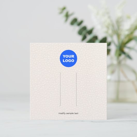 Grote Add Logo Leren Haarspeld Display Kaart (Staand voorkant)