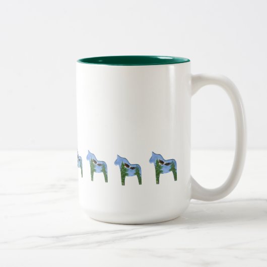Grote Adelaar Dala paard koffiemok Tweekleurige Koffiemok (Rechts)