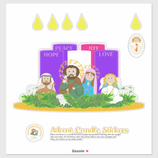 Grote Advent Candle Stickers (Vel)
