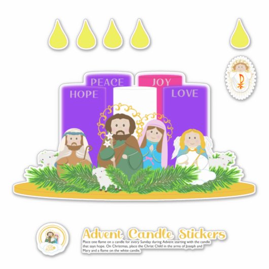 Grote Advent Candle Stickers (Voorkant)