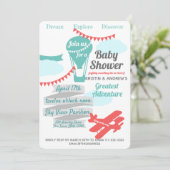 Grote Adventure Hete Luchtballon en Vliegtuig Kaart (Staand voorkant)