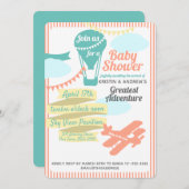 Grote Adventure Hete Luchtballon en Vliegtuig Kaart (Voorkant / Achterkant)