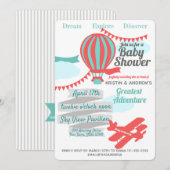 Grote Adventure Hete Luchtballon en Vliegtuig Kaart (Voorkant / Achterkant)