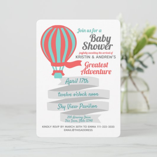 Grote Adventure Hete Luchtballon Kaart (Staand voorkant)