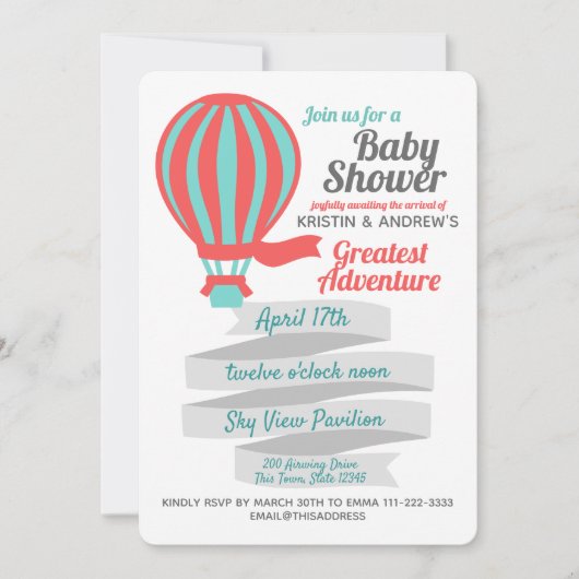 Grote Adventure Hete Luchtballon Kaart (Voorkant)