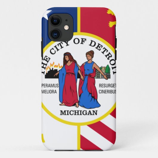 GROTE AFDRUKDetroit Vlag Case-Mate iPhone Case (Achterkant)