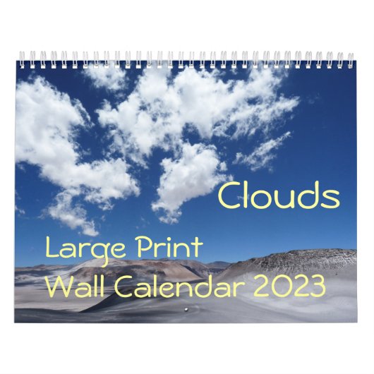 Grote afdrukkanalender voor 2023 - Clouds Kalender (Hoes)