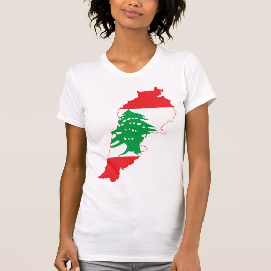 GROTE AFDRUKKING Libanon - Vlagkaart T-shirt (Voorkant)