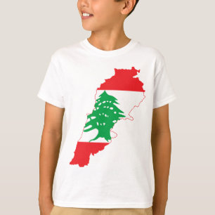 GROTE AFDRUKKING Libanon - Vlagkaart T-shirt