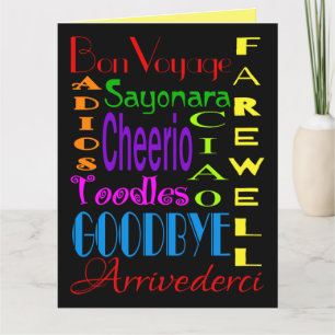 Grote Afscheid Adios Cheerio 8 x 10 Afscheid Kaart