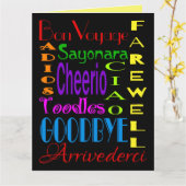 Grote Afscheid Adios Cheerio 8 x 10 Afscheidskaart Kaart (Gele Bloem)