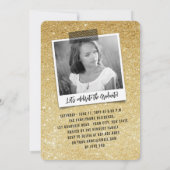 Grote Afstudeerder kriebelt Gold Glitter Gradupart Kaart (Achterkant)