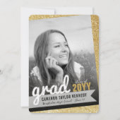 Grote Afstudeerder kriebelt Gold Glitter Gradupart Kaart (Voorkant)