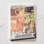 Grote afstudeerscribbles bronzen glitters afstudee kaart (Voorkant)