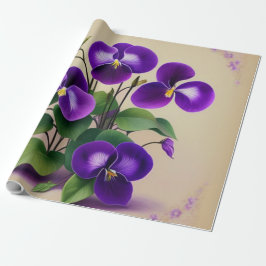 Grote AI Art Violets inpakpapier