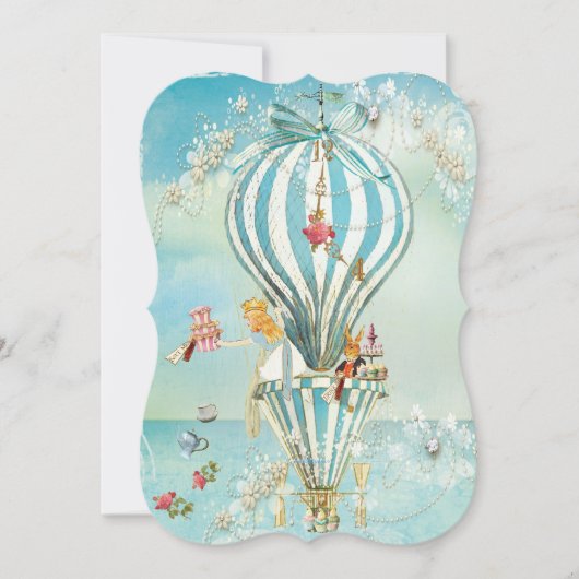 Grote Alice in Wonderland dieCutParty uitnodiginge Kaart (Voorkant)