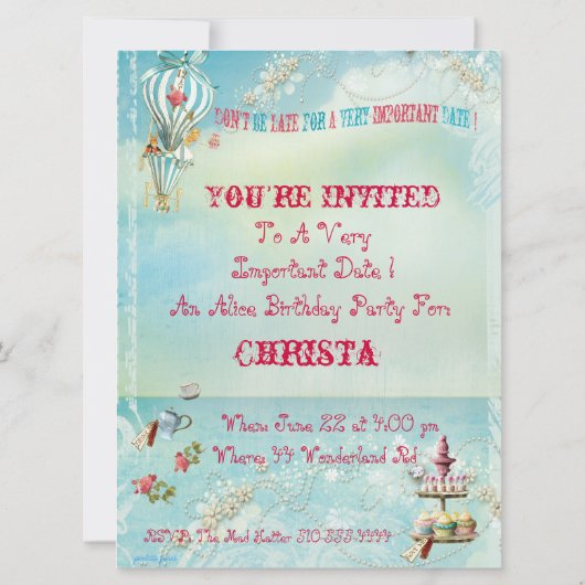 Grote Alice in Wonderland Kaart (Achterkant)