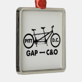 Grote Allegheny Passage C & O Kanaaljaagpad Tandem Metalen Ornament (Rechts)